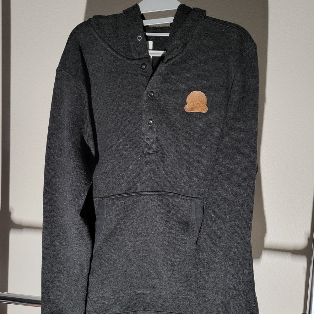 Element Brand Grey Hoodie with Logo Tag